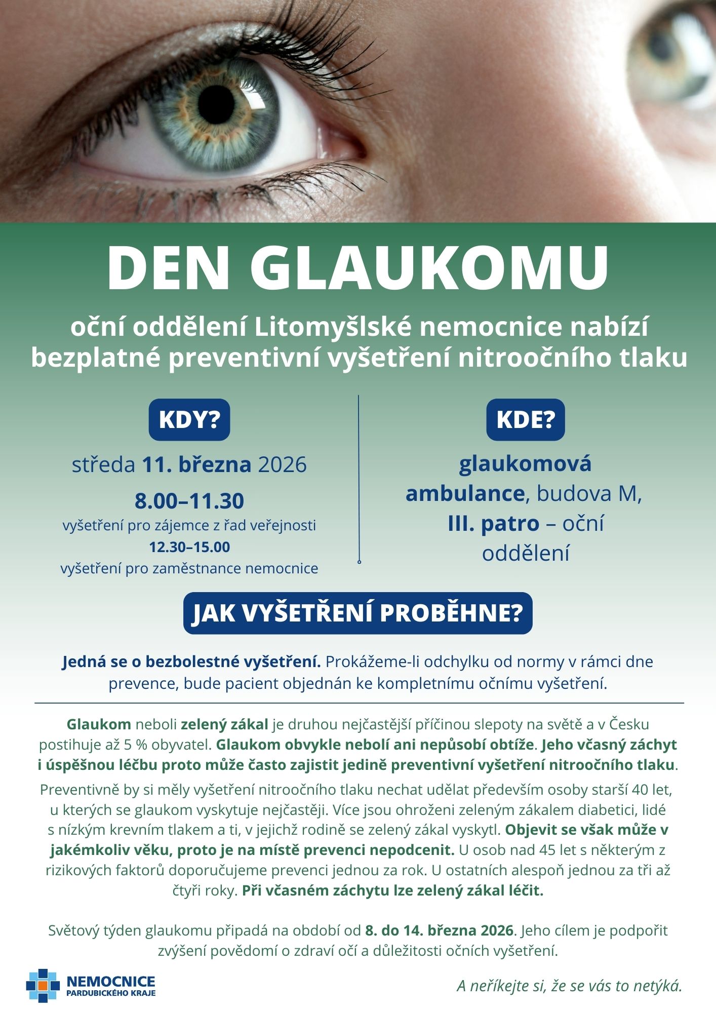 Den glaukomu v Litomyšlské nemocnici